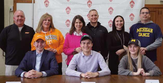 Pictured above from left, Max Shelton, Will Rudski and Eve Anderson, each accompanied by their parents.
