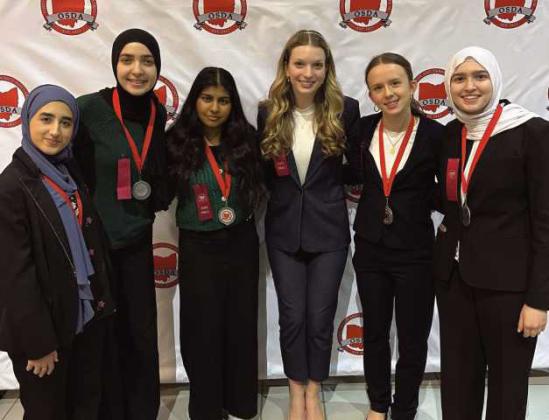 Students who placed in the top 10 are, from left, Numa Mujeeb, Aya Kanaan, Ashley Thind, Ellasyn Brookens, Kelby Armstrong and Lana Kanaan.