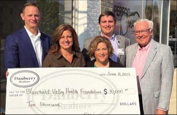 Danberry Realtors recently donated $10,000 to Blanchard Valley Health Foundation, which will go to their charity care fund, assisting families experiencing financial difficulties.